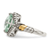 Sterling Silver with 14K Accent Antiqued Prasiolite Cushion Ring