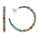 Turquoise And Spiny Oyster Shell Hoop Earrings In 18K Gold Over Brass