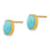 14K Yellow Gold Bezel Set Oval Turquoise Post Earrings