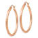 14k Rose Gold Satin Diamond-Cut 1 3/16" Hoop Earrings