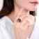 Pear Shape Garnet and Round White Cubic Zirconia Sterling Silver
Blooming Flower Design Ring