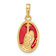 14k Yellow Gold Red Enamel Praying Hands and Cross Pendant
