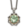 Sterling Silver with 14K Accent Antiqued Green Quartz and Diamond Necklace
