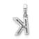 14K White Gold Diamond Letter K Initial with Bail Pendant