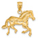 14k Yellow Gold Satin and Diamond-Cut Horse Pendant