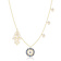 Blue Sapphire and White Topaz Rhodium Over Sterling Silver Layering Evil
Eye and Hamsa Necklace