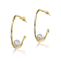 Freshwater Pearl Hoop Earrings In 14K Gold Over Sterling Silver