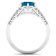 3.12ctw London Blue Topaz and Diamond 14K White Gold Halo Ring