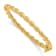 14K Yellow Gold Polished and Textured Twisted Hinged Bangle