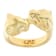 Double Panther Ring In 18K Gold Over Bronze