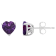 6mm Heart Shape Amethyst Rhodium Over Sterling Silver Stud Earrings
