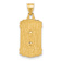 14k Yellow Gold Polished and Textured Jesus Dog Tag Pendant