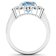 3.69ctw Blue Aquamarine and Diamond 14K White Gold Halo Ring