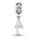 Rhodium Over Sterling Silver LogoArt Delta Gamma Vertical Letter on
Heart Bead