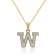 White Diamond Accent 10k Yellow Gold W Initial Pendant With 18” Rope Chain