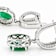 Emerald And Zircon Drop Earrings In Sterling Silver