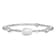 Rhodium Over Sterling Silver Cubic Zirconia and Pearl Link with
0.75-inch Extension Bracelet