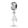 Rhodium Over Sterling Silver LogoArt Delta Gamma Vertical Letter on
Heart Bead