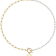 14K Gold Over Brass Initial Pearl Simulant Link Chain Necklace Letter O