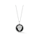 Rachel Zoe Black Agate CZ 3D Lion Head Medallion Necklace in Rhodium
Over Sterling Silver