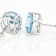 Large Sky Blue Topaz Stud Earrings In Sterling Silver