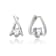 Heart Shape CZ Huggie Earrings In White Rhodium Over Brass