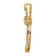 14k Yellow Gold and Rhodium Over 14k Yellow Gold Diamond Budded Cross
Chain Slide Pendant