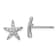 Rhodium Over Sterling Silver Cubic Zirconia Micro Pave Starfish Post Earrings