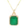 5.92 Ctw Emerald and 0.30 Ctw White Diamond Pendant in 14K YG