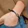 Stainless Steel Brushed Gun Metal IP-plated Fishing Hook Black Nylon
Adjustable Bracelet