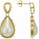 Large South Sea Mabe Pearl Drop Earrings In 18K Gold Over Sterling Silver