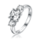 Princess-Cut CZ Three-Stone Ring In Sterling Silver 2.12ctw