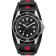 Guess Men's Classic Black Dial Black with Red Stripe Fabric Strap Watch