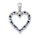 Rhodium Over 14k White Gold Diamond and Sapphire Heart Pendant