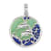 Rhodium Over Sterling Silver Polished Enameled Dolphins Pendant