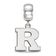 Sterling Silver Rhodium-plated LogoArt Rutgers University Small Dangle Bead