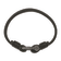 Black Leather and Stainless Steel Antiqued White Bronze Plated 8-inch
Shackle Bracelet