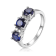 Lab Created Sapphire and Moissanite Sterling Silver 3-Stone Ring