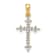 10k Yellow Gold and Rhodium Over 10k Yellow Gold 0.10 ctw Diamond
Fleur-de-Lis Cross Pendant