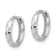 Rhodium Over 14K White Gold Hinged Diamond-cut Hoop Earrings