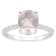 10x8mm Oval Rose Quartz and 1/10 ctw Diamond Rhodium Over Sterling
Silver Ring