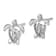 Rhodium Over Sterling Silver Polished Flower Back Turtle Post Earrings