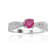 Red Ruby with White Sapphire Accents Rhodium over Sterling Silver
Tapered Shoulder Ring