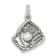 Sterling Silver Antiqued Baseball Glove with Simulated Pearl Charm