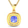 2.10ctw 14K Yellow Gold Tanzanite and White Diamond Pendant with 18 inch
Cable Chain
