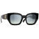 Chanel Black Square Frame with "CC" Logo / Gray Polarized Lens Sunglasses