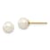 14K Yellow Gold 5-6mm White Round Freshwater Cultured Pearl Stud Post Earrings