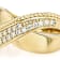 Moissanite Crossover Band Ring In 14K Gold Over Sterling Silver