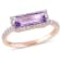 1.20ctw Amethyst And 0.25ctw Diamond 14k Rose Gold Double Halo Ring