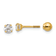 14K Yellow Gold Polished Reversible Ball and Cubic Zirconia Earrings